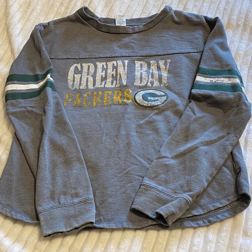 Womens Gray Green Bay Packers Sweatshirt